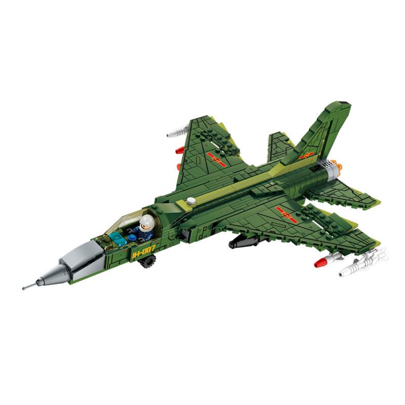LE YI 81017 MÁY BAY CHIẾN ĐẤU PHẢN LỰC SIÊU THANH HẠNG NHẸ J-7 bộ đồ chơi xếp lắp ráp ghép mô hình Military Army J-20 LIGHT Quân Sự Bộ Đội 686 khối