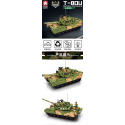 LE YI 66015 XE TĂNG CHIẾN ĐẤU CHỦ LỰC T80U bộ đồ chơi xếp lắp ráp ghép mô hình Military Army T-80U DEFENCE FOR PEACE Quân Sự Bộ Đội 1356 khối