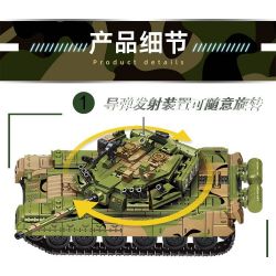 LE YI 66015 XE TĂNG CHIẾN ĐẤU CHỦ LỰC T80U bộ đồ chơi xếp lắp ráp ghép mô hình Military Army T-80U DEFENCE FOR PEACE Quân Sự Bộ Đội 1356 khối