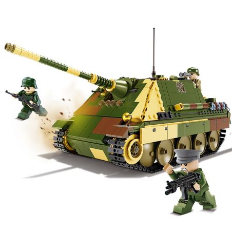 Kazi KY82061 82061 PHÁO CHỐNG TĂNG PANTHER G2 CỦA ĐỨC bộ đồ chơi xếp lắp ráp ghép mô hình Military Army G2 CHEETAH TANK Quân Sự Bộ Đội 1420 khối