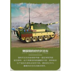 Kazi KY82061 82061 PHÁO CHỐNG TĂNG PANTHER G2 CỦA ĐỨC bộ đồ chơi xếp lắp ráp ghép mô hình Military Army G2 CHEETAH TANK Quân Sự Bộ Đội 1420 khối