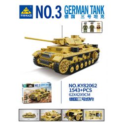 Kazi KY82062 82062 XE TĂNG PANZER III CỦA ĐỨC bộ đồ chơi xếp lắp ráp ghép mô hình Military Army NO.3 GERMAN TANK Quân Sự Bộ Đội 1543 khối