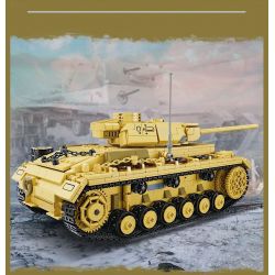 Kazi KY82062 82062 XE TĂNG PANZER III CỦA ĐỨC bộ đồ chơi xếp lắp ráp ghép mô hình Military Army NO.3 GERMAN TANK Quân Sự Bộ Đội 1543 khối