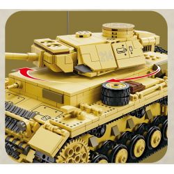 Kazi KY82062 82062 XE TĂNG PANZER III CỦA ĐỨC bộ đồ chơi xếp lắp ráp ghép mô hình Military Army NO.3 GERMAN TANK Quân Sự Bộ Đội 1543 khối