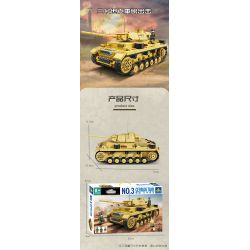 Kazi KY82062 82062 XE TĂNG PANZER III CỦA ĐỨC bộ đồ chơi xếp lắp ráp ghép mô hình Military Army NO.3 GERMAN TANK Quân Sự Bộ Đội 1543 khối