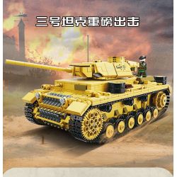 Kazi KY82062 82062 XE TĂNG PANZER III CỦA ĐỨC bộ đồ chơi xếp lắp ráp ghép mô hình Military Army NO.3 GERMAN TANK Quân Sự Bộ Đội 1543 khối