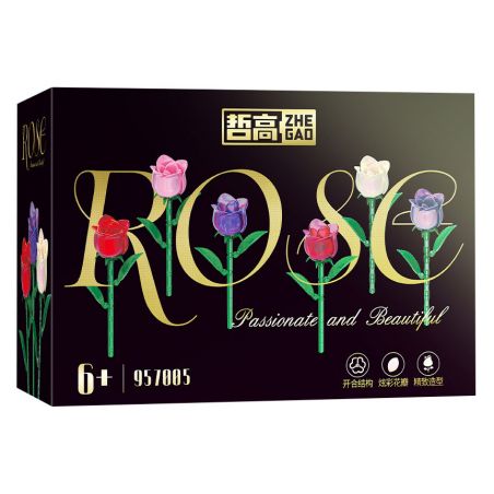 ZHEGAO 957005 HOA HỒNG bộ đồ chơi xếp lắp ráp ghép mô hình Creator Sáng Tạo