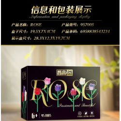 ZHEGAO 957005 HOA HỒNG bộ đồ chơi xếp lắp ráp ghép mô hình Creator Sáng Tạo