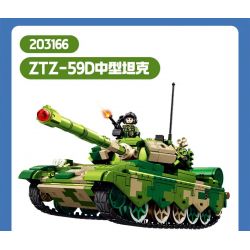 SEMBO 203166 LÍNH HẠNG TRUNG XE TĂNG ZTZ-59D bộ đồ chơi xếp lắp ráp ghép mô hình Military Army Quân Sự Bộ Đội 599 khối