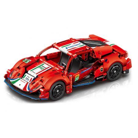 SEMBO 715318 NGỌN LỬA GIÓ MẠNH NGỰA ĐỎ 1:18 tỷ lệ 1:18 bộ đồ chơi xếp lắp ráp ghép mô hình Speed Champions Racing Cars Đua Xe Công Thức 466 khối