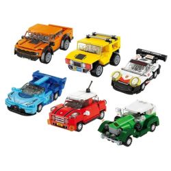 FORANGE FC8299 8299 XE KÉO LÙI 2.0 6 MẪU bộ đồ chơi xếp lắp ráp ghép mô hình Racers Đua Tốc Độ 607 khối