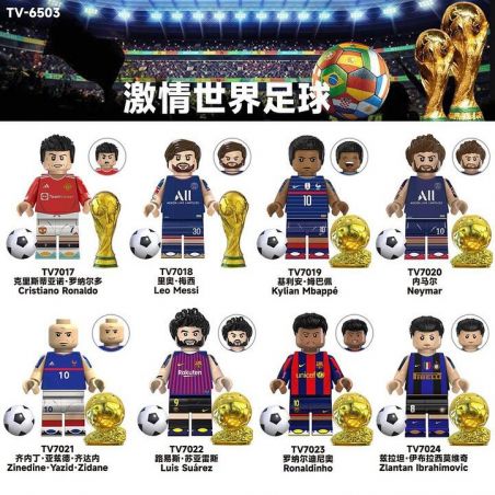 TV 6503 7017 7018 7019 7020 7021 7022 7023 7024 NHÂN VẬT NGÔI SAO BÓNG ĐÁ 8 LOẠI bộ đồ chơi xếp lắp ráp ghép mô hình City Thành Phố
