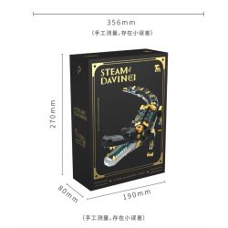 TAKUGI T4007 4007 STEAM DA VINCI CÁ SẤU BỌC THÉP bộ đồ chơi xếp lắp ráp ghép mô hình STEAM DAVINCI ALLIGATOR