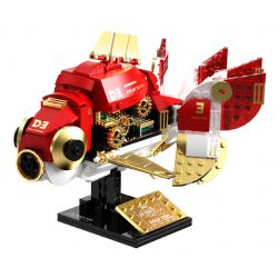 TAKUGI T7004 7004 HƠI NƯỚC DA VINCI CÁ VÀNG LỬA ĐỎ bộ đồ chơi xếp lắp ráp ghép mô hình STEAM DAVINCI RED RYUKIN GOLDFISH