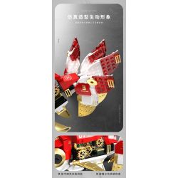 TAKUGI T7004 7004 HƠI NƯỚC DA VINCI CÁ VÀNG LỬA ĐỎ bộ đồ chơi xếp lắp ráp ghép mô hình STEAM DAVINCI RED RYUKIN GOLDFISH