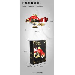 TAKUGI T7004 7004 HƠI NƯỚC DA VINCI CÁ VÀNG LỬA ĐỎ bộ đồ chơi xếp lắp ráp ghép mô hình STEAM DAVINCI RED RYUKIN GOLDFISH