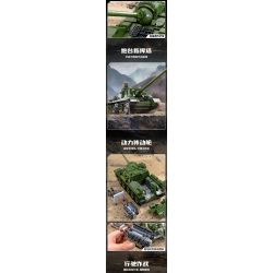 PanlosBrick 632022 Panlos Brick 632022 PHÁO CHỐNG TĂNG SU-100 bộ đồ chơi xếp lắp ráp ghép mô hình Military Army Quân Sự Bộ Đội 1701 khối