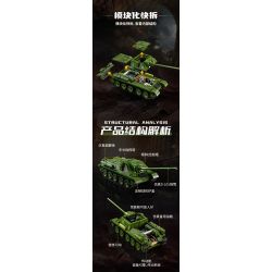 PanlosBrick 632022 Panlos Brick 632022 PHÁO CHỐNG TĂNG SU-100 bộ đồ chơi xếp lắp ráp ghép mô hình Military Army Quân Sự Bộ Đội 1701 khối