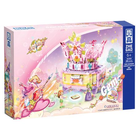 ZHEGAO 921018 BÍ MẬT ĐÁ QUÝ LÂU ĐÀI VƯƠNG MIỆN KIM CƯƠNG HỒNG bộ đồ chơi xếp lắp ráp ghép mô hình Girl Con Gái 405 khối