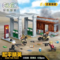 GUDI 20506 TINH HOA HÒA BÌNH TRẠM XĂNG bộ đồ chơi xếp lắp ráp ghép mô hình Movie & Game GAME FOR PEACE Phim Và Trò Chơi 423 khối