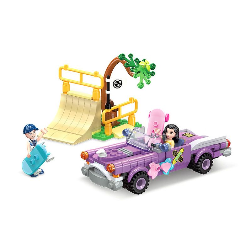 JIESTAR 59236 MINH HỌA CUỘC SỐNG ĐÔ THỊ CÔNG VIÊN TRƯỢT VÁN bộ đồ chơi xếp lắp ráp ghép mô hình Girl DREAM TOWN SKATE PARK Con Gái 252 khối