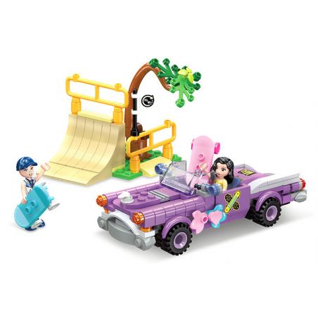 JIESTAR 59236 MINH HỌA CUỘC SỐNG ĐÔ THỊ CÔNG VIÊN TRƯỢT VÁN bộ đồ chơi xếp lắp ráp ghép mô hình Girl DREAM TOWN SKATE PARK Con Gái 252 khối