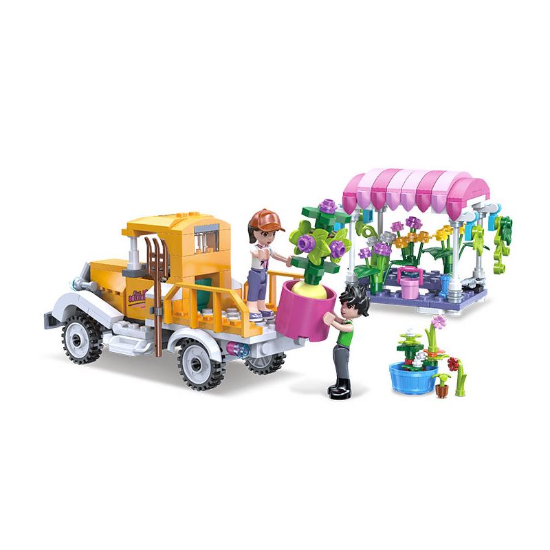 JIESTAR 59238 MINH HỌA CUỘC SỐNG ĐÔ THỊ CỬA HÀNG HOA bộ đồ chơi xếp lắp ráp ghép mô hình Girl DREAM TOWN Con Gái 267 khối