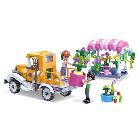 JIESTAR 59238 MINH HỌA CUỘC SỐNG ĐÔ THỊ CỬA HÀNG HOA bộ đồ chơi xếp lắp ráp ghép mô hình Girl DREAM TOWN Con Gái 267 khối