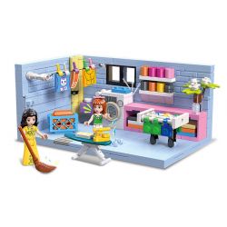 JIESTAR 59247 NHÀ CỦA TÔI PHÒNG GIẶT ỦI bộ đồ chơi xếp lắp ráp ghép mô hình Girl LAUNDRY Con Gái 329 khối
