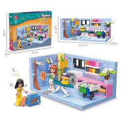 JIESTAR 59247 NHÀ CỦA TÔI PHÒNG GIẶT ỦI bộ đồ chơi xếp lắp ráp ghép mô hình Girl LAUNDRY Con Gái 329 khối