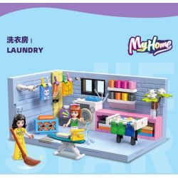 JIESTAR 59247 NHÀ CỦA TÔI PHÒNG GIẶT ỦI bộ đồ chơi xếp lắp ráp ghép mô hình Girl LAUNDRY Con Gái 329 khối