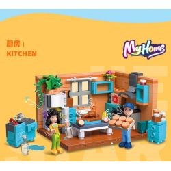 JIESTAR 59247 NHÀ CỦA TÔI PHÒNG GIẶT ỦI bộ đồ chơi xếp lắp ráp ghép mô hình Girl LAUNDRY Con Gái 329 khối