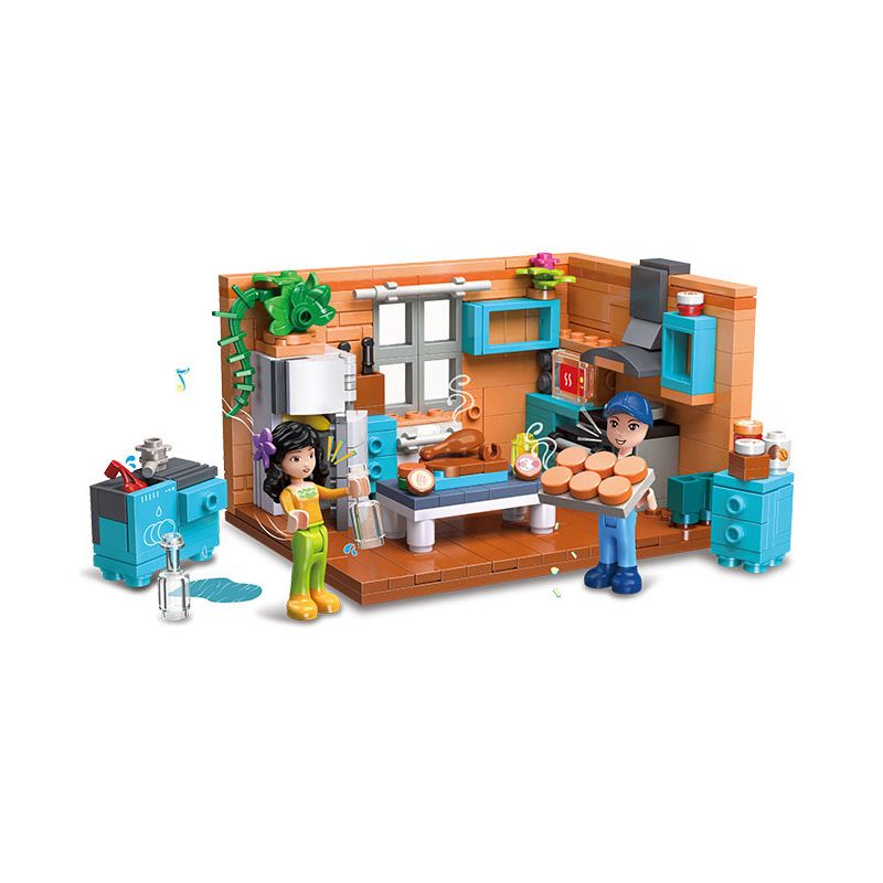 JIESTAR 59248 NHÀ CỦA TÔI BẾP bộ đồ chơi xếp lắp ráp ghép mô hình Girl KITCHEN Con Gái 387 khối