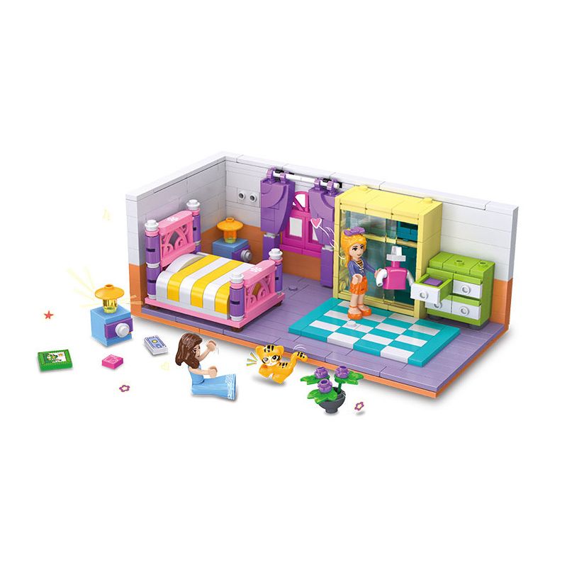 JIESTAR 59249 NHÀ CỦA TÔI PHÒNG NGỦ bộ đồ chơi xếp lắp ráp ghép mô hình Girl BEDROOM Con Gái 402 khối