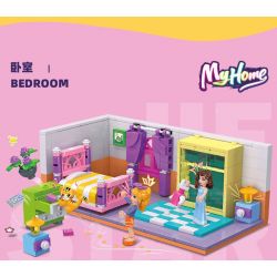 JIESTAR 59249 NHÀ CỦA TÔI PHÒNG NGỦ bộ đồ chơi xếp lắp ráp ghép mô hình Girl BEDROOM Con Gái 402 khối