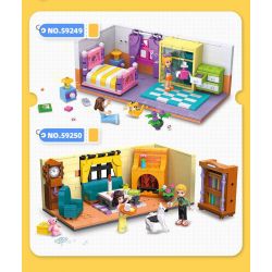 JIESTAR 59250 NHÀ CỦA TÔI PHÒNG KHÁCH bộ đồ chơi xếp lắp ráp ghép mô hình Girl LIVING ROOM Con Gái 451 khối