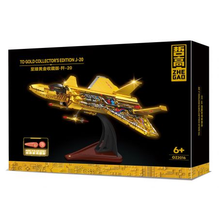 ZHEGAO GZ2016 2016 PHIÊN BẢN ULTIMATE GOLD COLLECTOR'S J-20 bộ đồ chơi xếp lắp ráp ghép mô hình Military Army TO GOLD COLLECTOR'S EDITION J-20 Quân Sự Bộ Đội 1200 khối