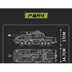 JMBRICKLAYER 61520 MouldKing 20031 Mould King 20031 PHÁO TỰ HÀNH DANA bộ đồ chơi xếp lắp ráp ghép mô hình Military Army DANA SELF-PROPELLED HOWITZER Quân Sự Bộ Đội 1923 khối