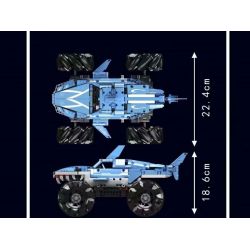 MouldKing 18032 Mould King 18032 XE TẢI QUÁI VẬT BÁNH MEGALODON bộ đồ chơi xếp lắp ráp ghép mô hình Military Army MONSTER TRUCK MEGALODON Quân Sự Bộ Đội 786 khối