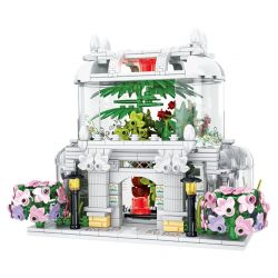 GAOMISI T2069 2069 CỬA HÀNG HOA THỦY TINH bộ đồ chơi xếp lắp ráp ghép mô hình FLOWER SHOP 597 khối