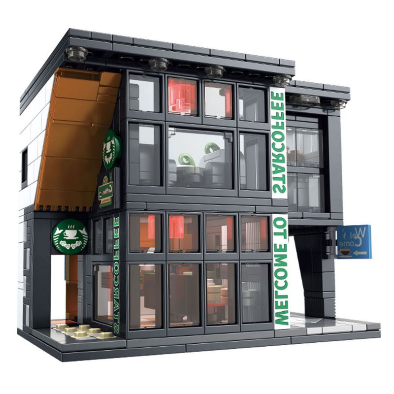 GAOMISI T2071 2071 QUÁN CÀ PHÊ bộ đồ chơi xếp lắp ráp ghép mô hình STAR COFFEE 581 khối