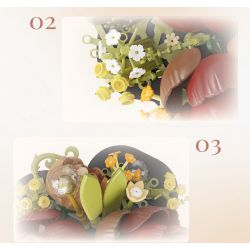 WEILE CREATION 2159 NGÔN NGỮ CỦA HOA KHÔNG NGỦ HỒNG MẶT MỰC bộ đồ chơi xếp lắp ráp ghép mô hình Creator Sáng Tạo 352 khối