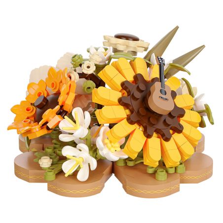 WEILE CREATION 2160 TIẾNG HOA KHÔNG NGỦ TRĂNG THU ĐẦY HƯỚNG DƯƠNG bộ đồ chơi xếp lắp ráp ghép mô hình Creator Sáng Tạo 385 khối