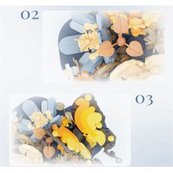 WEILE CREATION 2161 HOA KHÔNG NGỦ SƯƠNG LẠNH BƯỚM bộ đồ chơi xếp lắp ráp ghép mô hình Creator Sáng Tạo 398 khối