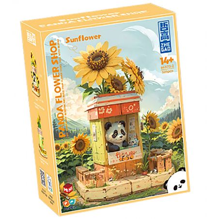 ZHEGAO 663012-2 CỬA HÀNG HOA PANDA HƯỚNG DƯƠNG bộ đồ chơi xếp lắp ráp ghép mô hình PANDA FLOWER SHOP SUNFLOWER 505 khối