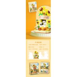 ZHEGAO 663012-2 CỬA HÀNG HOA PANDA HƯỚNG DƯƠNG bộ đồ chơi xếp lắp ráp ghép mô hình PANDA FLOWER SHOP SUNFLOWER 505 khối