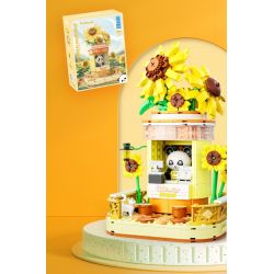 ZHEGAO 663012-2 CỬA HÀNG HOA PANDA HƯỚNG DƯƠNG bộ đồ chơi xếp lắp ráp ghép mô hình PANDA FLOWER SHOP SUNFLOWER 505 khối