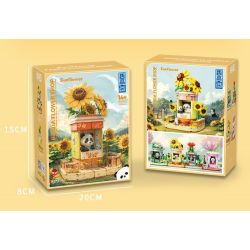 ZHEGAO 663012-2 CỬA HÀNG HOA PANDA HƯỚNG DƯƠNG bộ đồ chơi xếp lắp ráp ghép mô hình PANDA FLOWER SHOP SUNFLOWER 505 khối