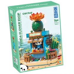 ZHEGAO 663012-3 CỬA HÀNG HOA GẤU TRÚC XƯƠNG RỒNG bộ đồ chơi xếp lắp ráp ghép mô hình PANDA FLOWER SHOP CACTUS 485 khối