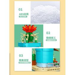 ZHEGAO 663012-3 CỬA HÀNG HOA GẤU TRÚC XƯƠNG RỒNG bộ đồ chơi xếp lắp ráp ghép mô hình PANDA FLOWER SHOP CACTUS 485 khối